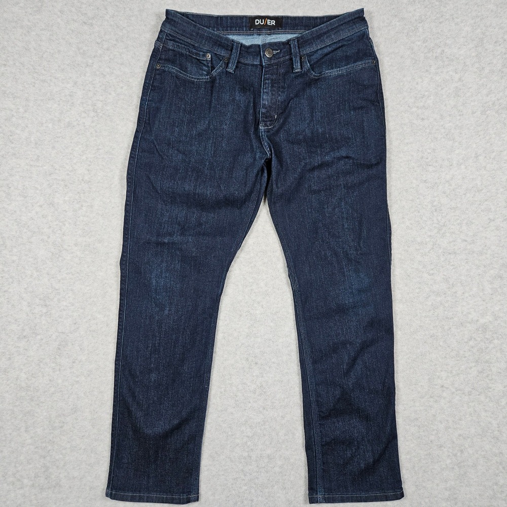 DU/ER (Men's 32x30) Dark Wash L2X Relaxed Taper Performance Denim Jeans Stretch